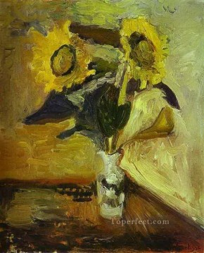  sunflowers Oil Painting - Vase of Sunflowers 1898 abstract fauvism Henri Matisse